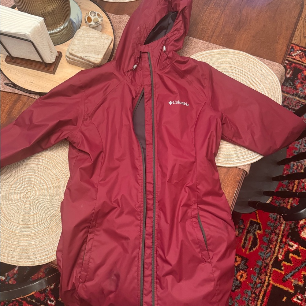 Small, Red - Women's Columbia Raincoat